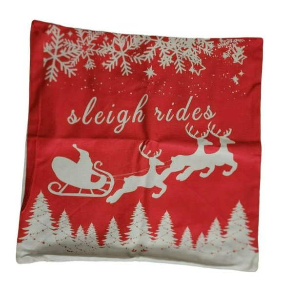 Set Of 4 Home Decoration Red White Holiday Christmas Pillowcases, 22.25" W X 22" - Picture 3 of 13